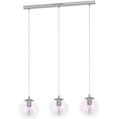 EGLO Ariscani 2 Hänglampa, med 3 ljuskällor, iriserande pendellampa, färgskiftande taklampa för matbord, hängande matrumslampa i förkromad metall och glas, E27-sockel, diameter 76,5 cm EGLO Ariscani 2 Hänglampa, med 3 ljuskällor, iriserande pendellampa, färgskiftande taklampa för matbord, hängande matrumslampa i förkromad metall och glas, E27-sockel, diameter 76,5 cm