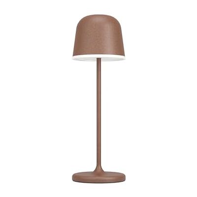 EGLO LED utomhusbordslampa Mannera, touchdimmbar nattduksbordslampa, trådlös utomhusbordslampa med USB-port, metall rostbrun och vit plast, varmvitt sovrumsljus, IP54 EGLO LED utomhusbordslampa Mannera, touchdimmbar nattduksbordslampa, trådlös utomhusbordslampa med USB-port, metall rostbrun och vit plast, varmvitt sovrumsljus, IP54