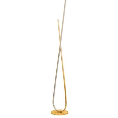 EGLO LED-golvlampa Miraflores, golvlampa med 2 lampor, modern, golvlampa av aluminium, stål och plast, vardagsrum, kontor i guld, vit, lampa med stegbrytare EGLO LED-golvlampa Miraflores, golvlampa med 2 lampor, modern, golvlampa av aluminium, stål och plast, vardagsrum, kontor i guld, vit, lampa med stegbrytare