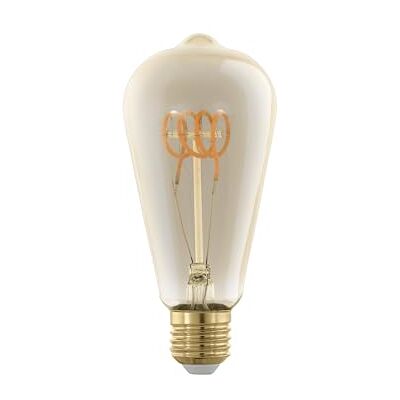 EGLO LED E27 lampa dag och natt, bärnsten vintage glödlampa med sensor, LED-lampa med nattlampa, 5 watt (motsvarar 31 watt), 350 lumen, E27 LED varmvit, 2200 Kelvin, LED-belysning ST64, Ø 6,4 cm EGLO LED E27 lampa dag och natt, bärnsten vintage glödlampa med sensor, LED-lampa med nattlampa, 5 watt (motsvarar 31 watt), 350 lumen, E27 LED varmvit, 2200 Kelvin, LED-belysning ST64, Ø 6,4 cm