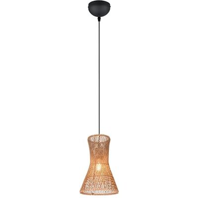 RL LIVE YOUR LIGHT Reality Leuchten pendellampa Bijou R31831026, metall svart matt, skärm pappersgarn brun, exkl. 1 x E27 RL LIVE YOUR LIGHT Reality Leuchten pendellampa Bijou R31831026, metall svart matt, skärm pappersgarn brun, exkl. 1 x E27