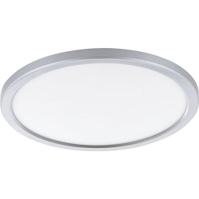 EGLO LED taklampa Campaspero 2, platt rund badrumslampa i silver, plast, belysning neutralvit, IP44, Ø 29,5 cm EGLO LED taklampa Campaspero 2, platt rund badrumslampa i silver, plast, belysning neutralvit, IP44, Ø 29,5 cm