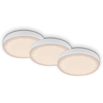 BRILONER Ljus – uppsättning av 3 LED infällda lampor för badrum, LED-spotlights IP44, varm vit färgtemperatur, 3 W, 350 lm, 75 mm, vit 7061-036 BRILONER Ljus – uppsättning av 3 LED infällda lampor för badrum, LED-spotlights IP44, varm vit färgtemperatur, 3 W, 350 lm, 75 mm, vit 7061-036