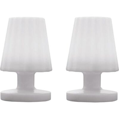 Lumisky Set med 2 mini trådlösa uppladdningsbara LED-bordslampor varm vit dimbar LADY Mini H22 cm Lumisky Set med 2 mini trådlösa uppladdningsbara LED-bordslampor varm vit dimbar LADY Mini H22 cm