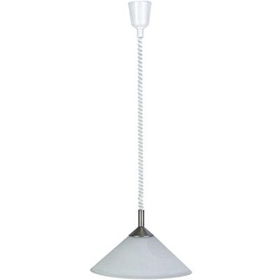Brilliant Ariana pendellampa med rulllock, 1 x E27 max 100 W, glas/metall/plast, järn/vitt alabaster 73578/13 Brilliant Ariana pendellampa med rulllock, 1 x E27 max 100 W, glas/metall/plast, järn/vitt alabaster 73578/13