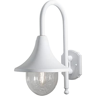 Konstsmide Bari 7237–250 vägglampa/B: 25 cm T: 36 cm H: 44 cm/1 x 75 W/IP44/lackerad aluminium/mattvit Konstsmide Bari 7237–250 vägglampa/B: 25 cm T: 36 cm H: 44 cm/1 x 75 W/IP44/lackerad aluminium/mattvit