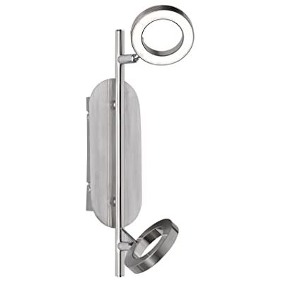 WOFI Action takbalk, 2-flamig, serie Monza, 2 x LED 5 W, 8 x 18,5 x 34 cm, 3000 k, 360 lm, nickelmatt 73670264000 WOFI Action takbalk, 2-flamig, serie Monza, 2 x LED 5 W, 8 x 18,5 x 34 cm, 3000 k, 360 lm, nickelmatt 73670264000