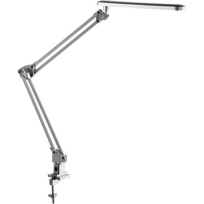 ALCO LED skrivbord/arbetsplatta lampa med bordsklämma och praktisk dubbelarm, silver, på- och avstängning, 20 lysdioder, plast, 7 watt, ca 62 x 4,5 x 50 cm ALCO LED skrivbord/arbetsplatta lampa med bordsklämma och praktisk dubbelarm, silver, på- och avstängning, 20 lysdioder, plast, 7 watt, ca 62 x 4,5 x 50 cm