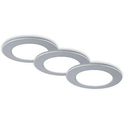 BRILONER Sats med 3 LED-belysningslampor i taket, infällda lampor CCT, LED-belysning i badrummet, infälld strålkastare i badrummet IP44, krom matt, 92x45 (DxH) BRILONER Sats med 3 LED-belysningslampor i taket, infällda lampor CCT, LED-belysning i badrummet, infälld strålkastare i badrummet IP44, krom matt, 92x45 (DxH)