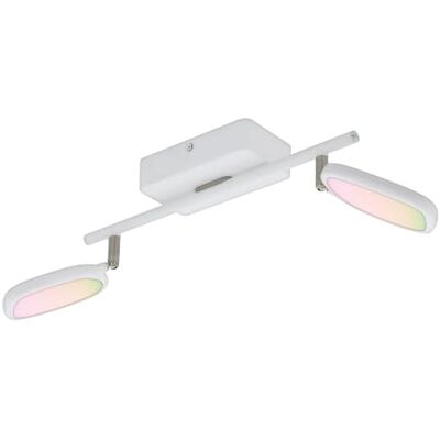 EGLO connect LED-taklampa, palombare-C, 2 lampor, smart hemtaklampa av metall, aluminium och plast i vitt, spotlights med RGB och justerbar ljusfärg (varm, neutral, kall), dimbar EGLO connect LED-taklampa, palombare-C, 2 lampor, smart hemtaklampa av metall, aluminium och plast i vitt, spotlights med RGB och justerbar ljusfärg (varm, neutral, kall), dimbar