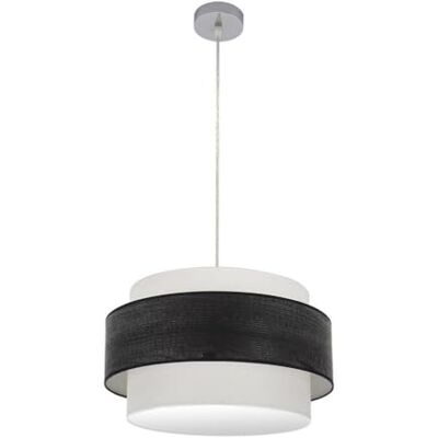 PRENDELUZ Hänge i krom och svart trä, 2 x E27, mått 50 x 50 cm, perfekt för belysning av moderna och dekorativa utrymmen. PRENDELUZ Hänge i krom och svart trä, 2 x E27, mått 50 x 50 cm, perfekt för belysning av moderna och dekorativa utrymmen.