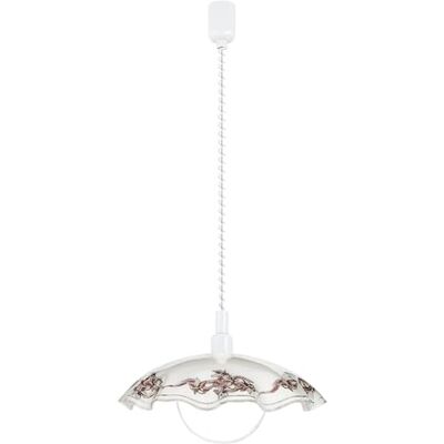 EGLO Pendellampa, vetro, hängande lampa med spiralkabel, höjdjusterbar, pendellampa klassisk, matbord lampa av satinerat glas, plast, vit, lila, svart, E27 EGLO Pendellampa, vetro, hängande lampa med spiralkabel, höjdjusterbar, pendellampa klassisk, matbord lampa av satinerat glas, plast, vit, lila, svart, E27