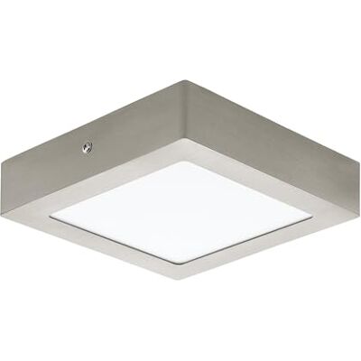 EGLO LED-taklampa Fueva 1, 1 glödlampa taklampa, material: Gjuten metall, plast, färg: nickel matt, vit, L: 17 x 17 cm, varmvit EGLO LED-taklampa Fueva 1, 1 glödlampa taklampa, material: Gjuten metall, plast, färg: nickel matt, vit, L: 17 x 17 cm, varmvit