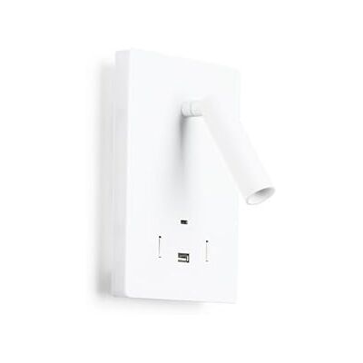 B·LED BARCELONA LED BARCELONA LED-vägglampa "CLAUDI" med USB och USB-C, LED fram 3 W + 12 W direkt ljus, modern design och metallfinish, perfekt för sänggavlar, läsområden och mysiga hörn B·LED BARCELONA LED BARCELONA LED-vägglampa "CLAUDI" med USB och USB-C, LED fram 3 W + 12 W direkt ljus, modern design och metallfinish, perfekt för sänggavlar, läsområden och mysiga hörn