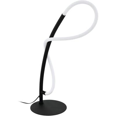 EGLO LED bordslampa Egidonella, 1 flamsäker bordslampa modern, sängbordslampa av stål och plast, vardagsrumslampa i svart, vit, lampa med strömbrytare EGLO LED bordslampa Egidonella, 1 flamsäker bordslampa modern, sängbordslampa av stål och plast, vardagsrumslampa i svart, vit, lampa med strömbrytare