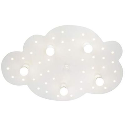 Elobra taklampa barnkammare "stjärnmoln vit" fin molnlampa med olika nivåer och stjärnhimmel, LED, nattlampa, babylampa, vit, mänskligt trä, Made in Germany Elobra taklampa barnkammare "stjärnmoln vit" fin molnlampa med olika nivåer och stjärnhimmel, LED, nattlampa, babylampa, vit, mänskligt trä, Made in Germany