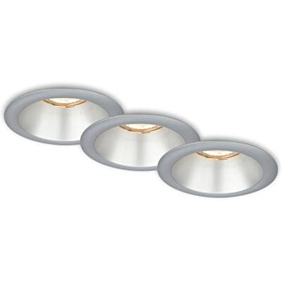 BRILONER Set med 3 infällda lampor, infälld lamphållare GU10, infällda spotlights, matt krom, 95x61 mm BRILONER Set med 3 infällda lampor, infälld lamphållare GU10, infällda spotlights, matt krom, 95x61 mm