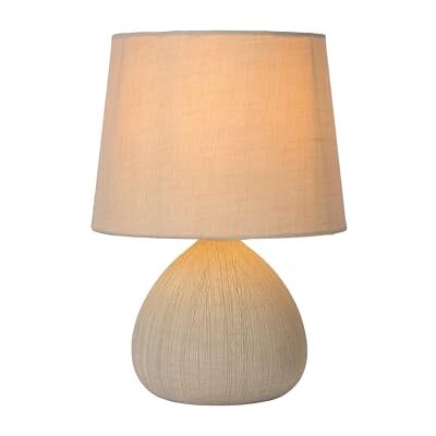 LUCIDE RAMZI – bord – Ø 18 cm – 1 x E14 – beige, 18 x 18 x 26 cm LUCIDE RAMZI – bord – Ø 18 cm – 1 x E14 – beige, 18 x 18 x 26 cm