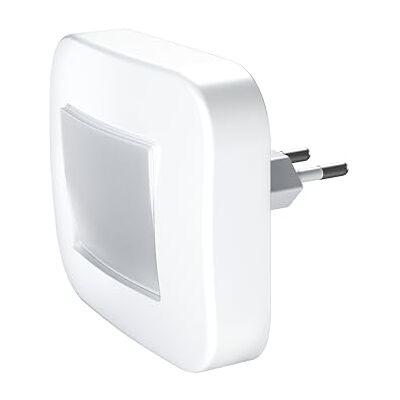 OSRAM Lunetta nattlampa med uttag, lutningsfunktion, dag/natt-sensor och ljusdekaler i vit plast (PC), IP20-skydd, för barnrum OSRAM Lunetta nattlampa med uttag, lutningsfunktion, dag/natt-sensor och ljusdekaler i vit plast (PC), IP20-skydd, för barnrum