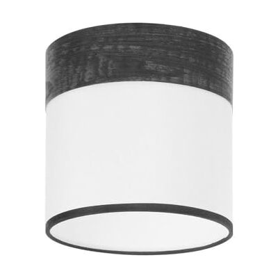 PRENDELUZ E27 lampskärm i vitt och svart trä, 16 x 16 x 16 cm, perfekt för att dekorera och ge belysning i moderna utrymmen. PRENDELUZ E27 lampskärm i vitt och svart trä, 16 x 16 x 16 cm, perfekt för att dekorera och ge belysning i moderna utrymmen.