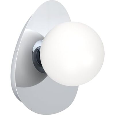 EGLO LED vägglampa Castrivido, badrumslampa i metall krom och vit glaskula, inkl G9 varmvit lampa, IP44, för badrumsvägg EGLO LED vägglampa Castrivido, badrumslampa i metall krom och vit glaskula, inkl G9 varmvit lampa, IP44, för badrumsvägg