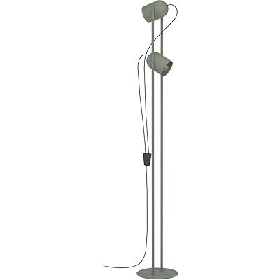 EGLO Tilston Golvlampa, vardagsrumslampa med 2 svängbara spotlights, läslampa av grönt stål, E14-sockel, 142,5 cm EGLO Tilston Golvlampa, vardagsrumslampa med 2 svängbara spotlights, läslampa av grönt stål, E14-sockel, 142,5 cm
