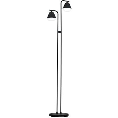 EGLO golvlampa Palbieta, 2 flamskyddsgolvlampa industriell, modern, golvlampa av stål och plast, vardagsrumslampa i svart, satinerad, lampa med avkopplingskontakt, GU10-fattning EGLO golvlampa Palbieta, 2 flamskyddsgolvlampa industriell, modern, golvlampa av stål och plast, vardagsrumslampa i svart, satinerad, lampa med avkopplingskontakt, GU10-fattning