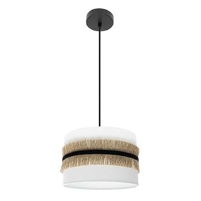 Zarivy Jutehänge 1 x E27, svart och vitt, mått 30 x 30 cm; perfekt för inredning och inredning i utrymmen. Zarivy Jutehänge 1 x E27, svart och vitt, mått 30 x 30 cm; perfekt för inredning och inredning i utrymmen.