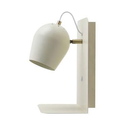 Glowster Vägglampa med USB, E27-uttag, vit, idealisk för belysning och laddning av enheter i moderna utrymmen. Glowster Vägglampa med USB, E27-uttag, vit, idealisk för belysning och laddning av enheter i moderna utrymmen.