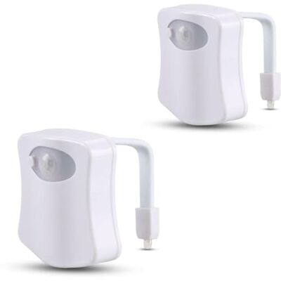 PARENCE . Set med 2 LED-toalettljus/rörelsesensorbelysning för toalett och badrum/nattlampa med 8 olika färger 2 st PARENCE . Set med 2 LED-toalettljus/rörelsesensorbelysning för toalett och badrum/nattlampa med 8 olika färger 2 st