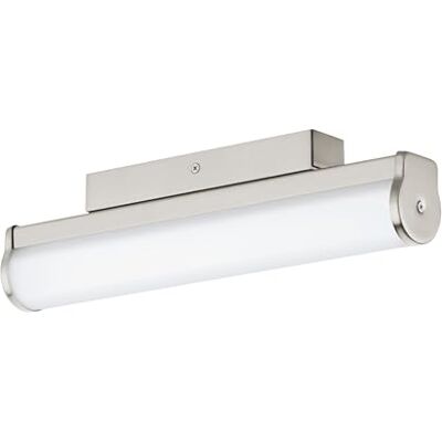EGLO LED-vägglampa Calnova, LED-spegellampa av metall i nickelmatt, satinerat glas i vitt, badrum, LED-våtrum neutral vit, IP44, L 35 cm EGLO LED-vägglampa Calnova, LED-spegellampa av metall i nickelmatt, satinerat glas i vitt, badrum, LED-våtrum neutral vit, IP44, L 35 cm