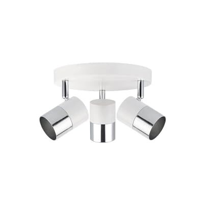Zarivy Halogenlampa 3 element, krom och benvit, GU-10, månmodell, perfekt för belysning och inredning av inomhusutrymmen. Zarivy Halogenlampa 3 element, krom och benvit, GU-10, månmodell, perfekt för belysning och inredning av inomhusutrymmen.