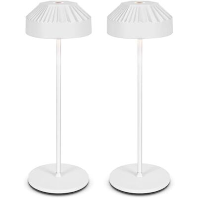 LuminexDesigns Set med 2 trådlösa LED-bordslampor, uppladdningsbara och dimbara, IP54, krom finish, för inomhus- och utomhusbruk, sovrum, kontor, balkong och trädgård LuminexDesigns Set med 2 trådlösa LED-bordslampor, uppladdningsbara och dimbara, IP54, krom finish, för inomhus- och utomhusbruk, sovrum, kontor, balkong och trädgård