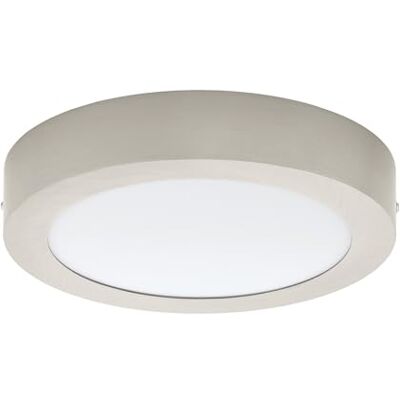 EGLO LED taklampa Fueva 1, 1 glödlampa taklampa, material: Gjuten metall, plast, färg: Nickel matt, vit, Ø: 22,5 cm, varm vit EGLO LED taklampa Fueva 1, 1 glödlampa taklampa, material: Gjuten metall, plast, färg: Nickel matt, vit, Ø: 22,5 cm, varm vit