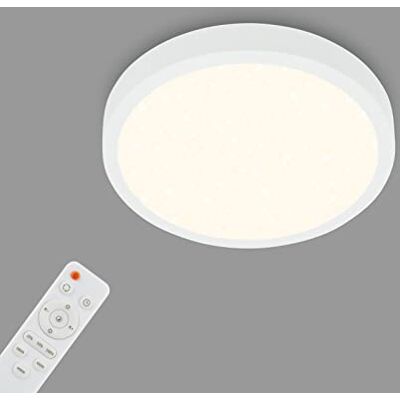 BRILONER Leuchten Ceiling Light Starry Sky Dimmable Ceiling Light Colour Temperature Adjustable Surface Mounted Lamp Remote Control White Diameter 280 x 40 mm BRILONER Leuchten Ceiling Light Starry Sky Dimmable Ceiling Light Colour Temperature Adjustable Surface Mounted Lamp Remote Control White Diameter 280 x 40 mm