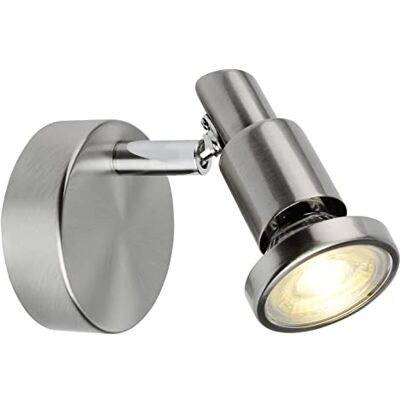Brilliant lampa Ryan LED väggfläckjärn/krom 1x LED-PAR51, GU10, 5W LED-reflektorlampa ingår, (380lm, 3000K) Skala A ++ till E Svängbart huvud Brilliant lampa Ryan LED väggfläckjärn/krom 1x LED-PAR51, GU10, 5W LED-reflektorlampa ingår, (380lm, 3000K) Skala A ++ till E Svängbart huvud