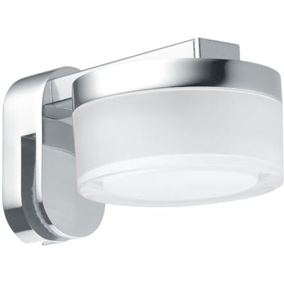 EGLO Romendo-LED-spegellampa, 1 glödlampa badrum för att ansluta på spegeln, LED-spegellampa av stål och plast, badrum i krom, klar, satin, LED våtrum, IP 44 EGLO Romendo-LED-spegellampa, 1 glödlampa badrum för att ansluta på spegeln, LED-spegellampa av stål och plast, badrum i krom, klar, satin, LED våtrum, IP 44