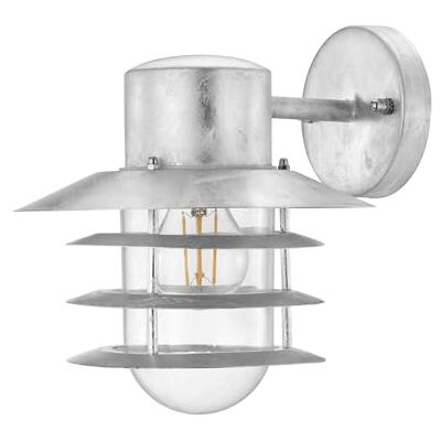 EGLO vägglampa Arada, vägglampa inomhus, sovrum, galvaniserat stål i varmförzinkad, glas i klar E27-sockel IP44 EGLO vägglampa Arada, vägglampa inomhus, sovrum, galvaniserat stål i varmförzinkad, glas i klar E27-sockel IP44
