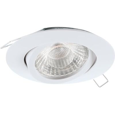 EGLO Infälld spotlight Tedo 1, spotlight av gjuten aluminium i vitt, infälld lampa med GU10-sockel, LED-lampa ingår, platt spotlight, svängbar, Ø 8 cm EGLO Infälld spotlight Tedo 1, spotlight av gjuten aluminium i vitt, infälld lampa med GU10-sockel, LED-lampa ingår, platt spotlight, svängbar, Ø 8 cm