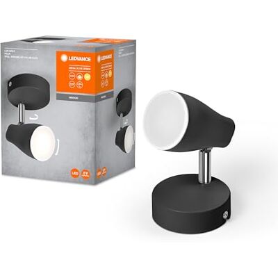 LEDVANCE LED SPOT PEAR spotlight GU10, svart, 4,3W, 350lm, varmvit ljusfärg, riktat huvud, enkel installation, kan kombineras med smarta GU10-lampor, IP20, 2700K LEDVANCE LED SPOT PEAR spotlight GU10, svart, 4,3W, 350lm, varmvit ljusfärg, riktat huvud, enkel installation, kan kombineras med smarta GU10-lampor, IP20, 2700K