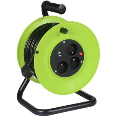 GERMINA DER ELECTRIKER Garden Roller Roller Roller IP20 kabel 20 meter tjock lindningsvevhandtag + 3 uttag .. GERMINA DER ELECTRIKER Garden Roller Roller Roller IP20 kabel 20 meter tjock lindningsvevhandtag + 3 uttag ..