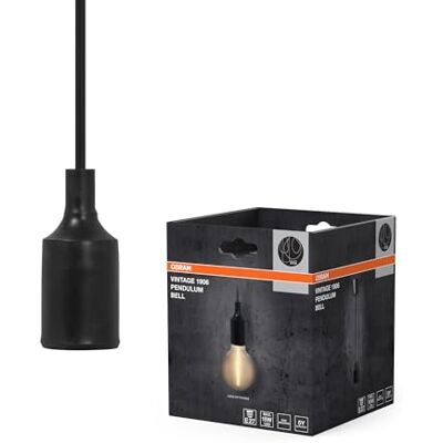 OSRAM Vintage 1906® taklampa BELL E27, svart, max. 15W LED, E27 sockel, trattformad tak, inomhus taklampa, kombinerat med 1906 vintage eller smarta lampor OSRAM Vintage 1906® taklampa BELL E27, svart, max. 15W LED, E27 sockel, trattformad tak, inomhus taklampa, kombinerat med 1906 vintage eller smarta lampor