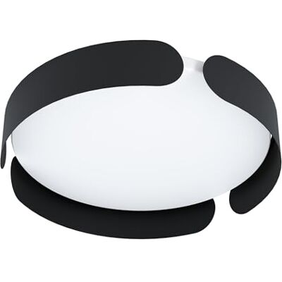 EGLO LED taklampa Valcasotto, 1 flammig taklampa minimalistisk, vardagsrumslampa av metall i svart, plast i vitt, LED sovrumslampa varm vit EGLO LED taklampa Valcasotto, 1 flammig taklampa minimalistisk, vardagsrumslampa av metall i svart, plast i vitt, LED sovrumslampa varm vit