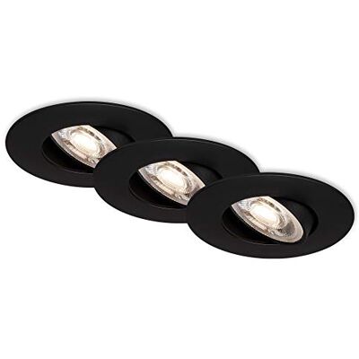 BRILONER Brilononlampor – LED infällda lampor, inbyggda lampor 3-pack, dimbara taklampor, LED-modul svängbar, vardera 5 watt, vardera 460 lumen, 3 000 Kelvin, IP23, svart matta, 90 x 24 mm (DxH) BRILONER Brilononlampor – LED infällda lampor, inbyggda lampor 3-pack, dimbara taklampor, LED-modul svängbar, vardera 5 watt, vardera 460 lumen, 3 000 Kelvin, IP23, svart matta, 90 x 24 mm (DxH)