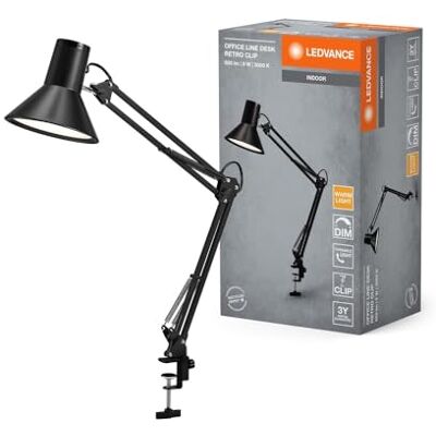 LEDVANCE Office Line Desk Retro Clip 9W 830 Dimmable Black LEDVANCE Office Line Desk Retro Clip 9W 830 Dimmable Black