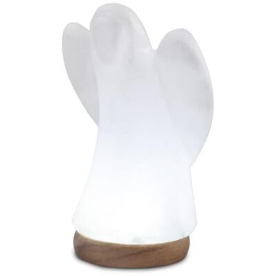 Himalaya Salt Dreams Lampe LED ange en cristal de sel blanc Himalaya Salt Dreams Lampe LED ange en cristal de sel blanc
