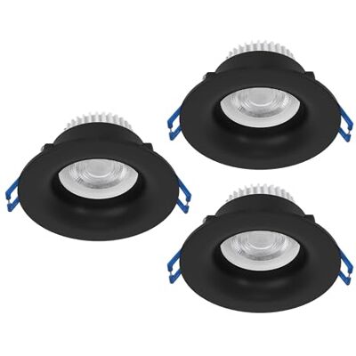 EGLO 3-pack infällda spotlights Salabate, Ø 8,8 cm, badrumsspotlights i svart aluminium, varmvit, neutralvit, kallvit, IP65 EGLO 3-pack infällda spotlights Salabate, Ø 8,8 cm, badrumsspotlights i svart aluminium, varmvit, neutralvit, kallvit, IP65