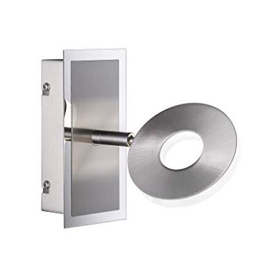 Fischer & Honsel Fiskar- och honsel Dent vägglampa, metall, 6 W, nickelfärger Fischer & Honsel Fiskar- och honsel Dent vägglampa, metall, 6 W, nickelfärger