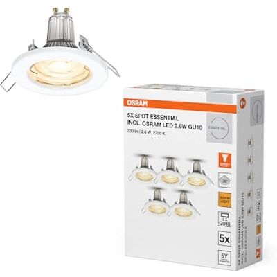 OSRAM LED Spot Recess Essential GU10 5 x 2,6 W GU10 vit OSRAM LED Spot Recess Essential GU10 5 x 2,6 W GU10 vit