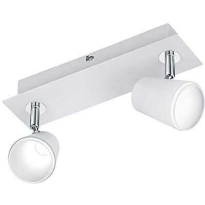 Trio Leuchten Trio LED-lampor LED taklampa Narcos 873170231, metall vit matt/krom, 2 x 4 watt Trio Leuchten Trio LED-lampor LED taklampa Narcos 873170231, metall vit matt/krom, 2 x 4 watt
